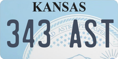 KS license plate 343AST
