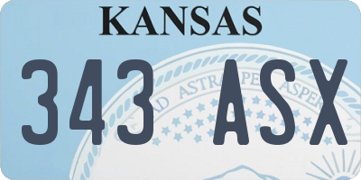 KS license plate 343ASX