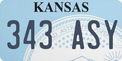 KS license plate 343ASY