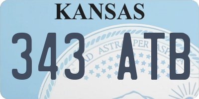 KS license plate 343ATB