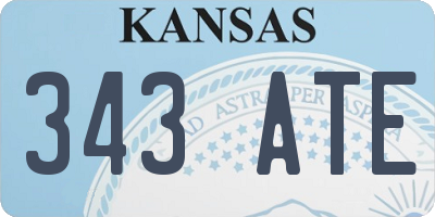 KS license plate 343ATE
