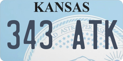 KS license plate 343ATK