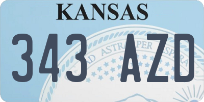 KS license plate 343AZD