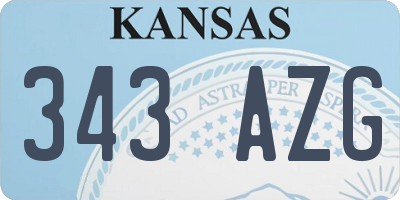KS license plate 343AZG