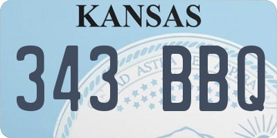 KS license plate 343BBQ