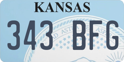 KS license plate 343BFG