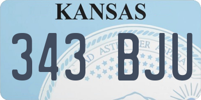 KS license plate 343BJU