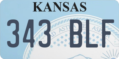 KS license plate 343BLF