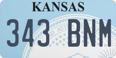 KS license plate 343BNM
