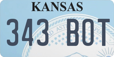 KS license plate 343BOT