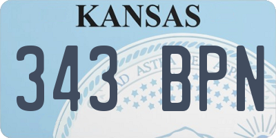 KS license plate 343BPN