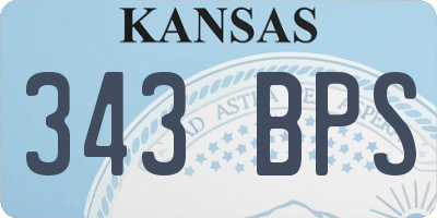 KS license plate 343BPS