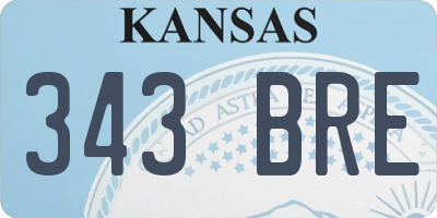 KS license plate 343BRE