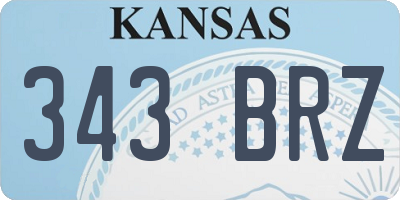 KS license plate 343BRZ