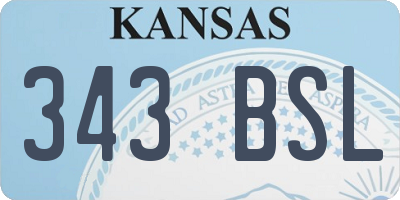KS license plate 343BSL