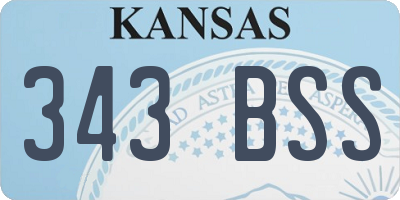 KS license plate 343BSS