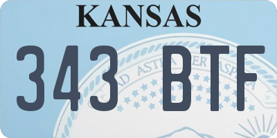 KS license plate 343BTF