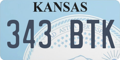 KS license plate 343BTK