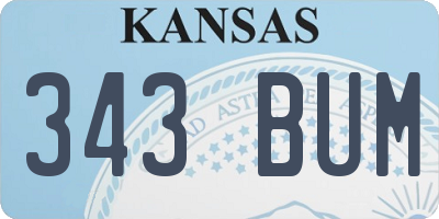 KS license plate 343BUM