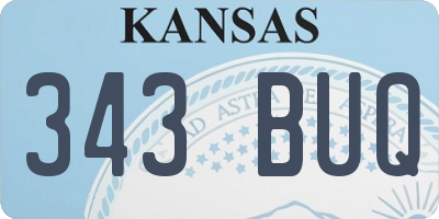 KS license plate 343BUQ