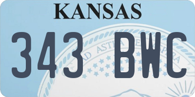 KS license plate 343BWC