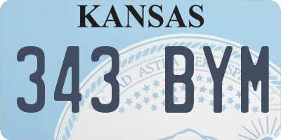 KS license plate 343BYM