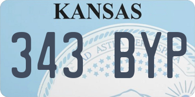 KS license plate 343BYP