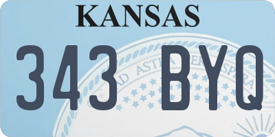 KS license plate 343BYQ