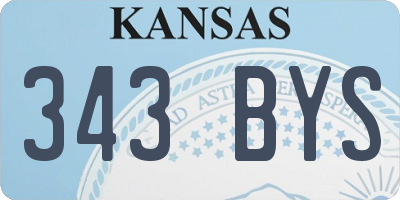 KS license plate 343BYS