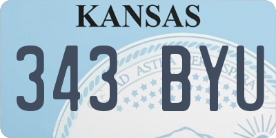 KS license plate 343BYU