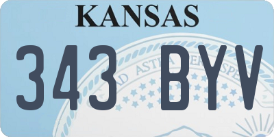 KS license plate 343BYV