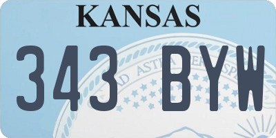 KS license plate 343BYW