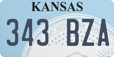 KS license plate 343BZA