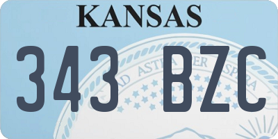 KS license plate 343BZC