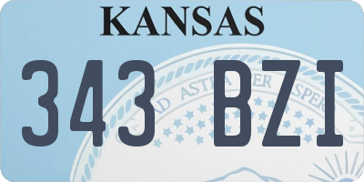 KS license plate 343BZI