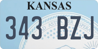 KS license plate 343BZJ