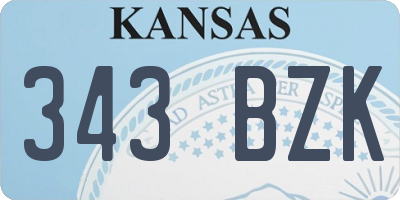 KS license plate 343BZK