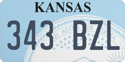 KS license plate 343BZL