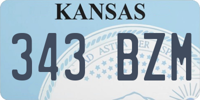 KS license plate 343BZM