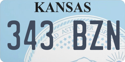 KS license plate 343BZN