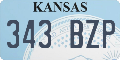 KS license plate 343BZP