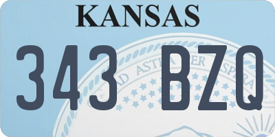 KS license plate 343BZQ