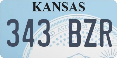 KS license plate 343BZR