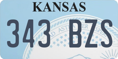 KS license plate 343BZS