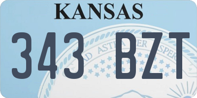 KS license plate 343BZT