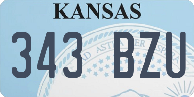 KS license plate 343BZU