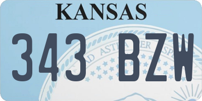 KS license plate 343BZW