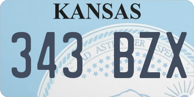 KS license plate 343BZX