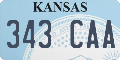 KS license plate 343CAA