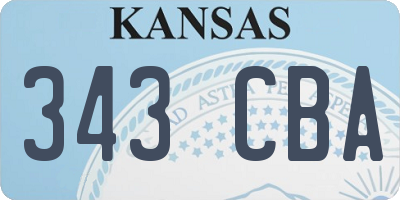 KS license plate 343CBA